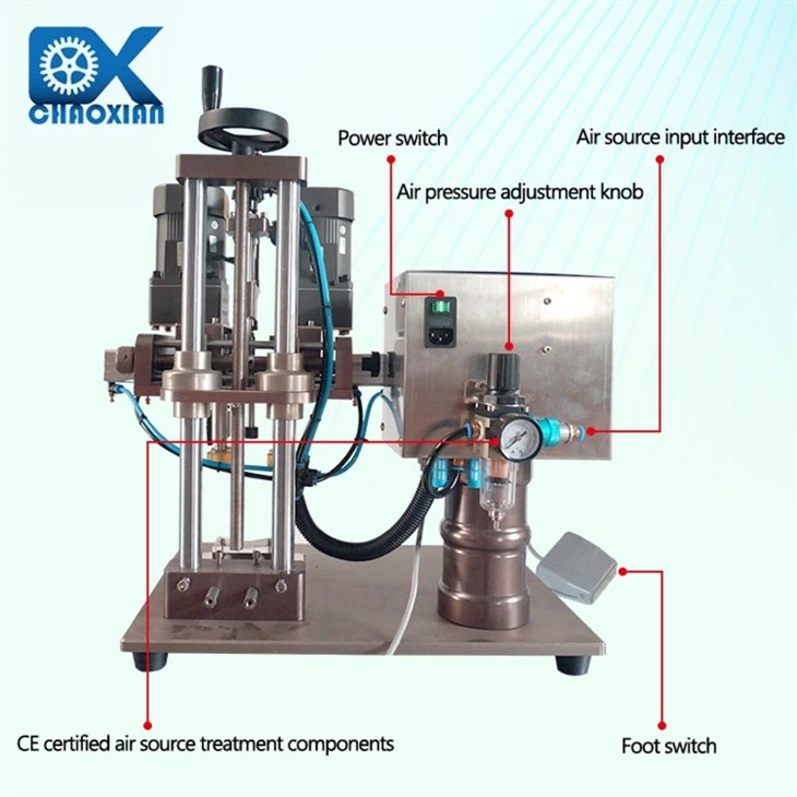 Semi Automatic Food Round Tin Can Capping Machine